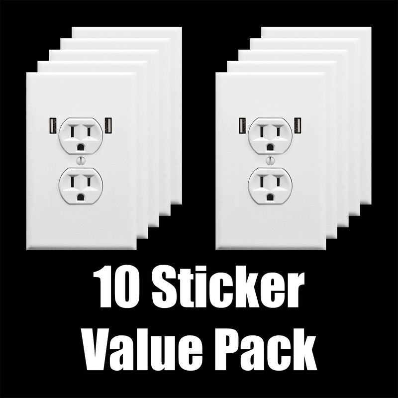 Witty Yeti Realistic Fake Electrical Outlet Prank Sticker 10 Pack. Easy To Apply Strong Adhesive Gag Power Socket and USB. Fun Stickers to Confuse Festival Goers, Bar Patrons, Airport Travelers & House Guests - Image 3